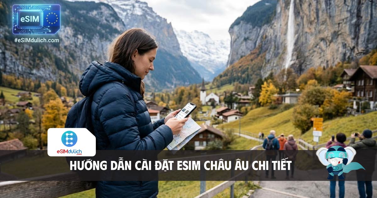 hướng dẫn cài đặt esim châu âu chi tiết