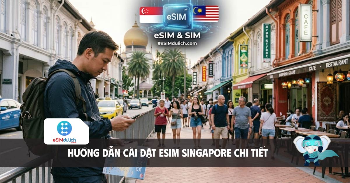 hướng dẫn c&agrave;i đặt esim singapore chi tiết