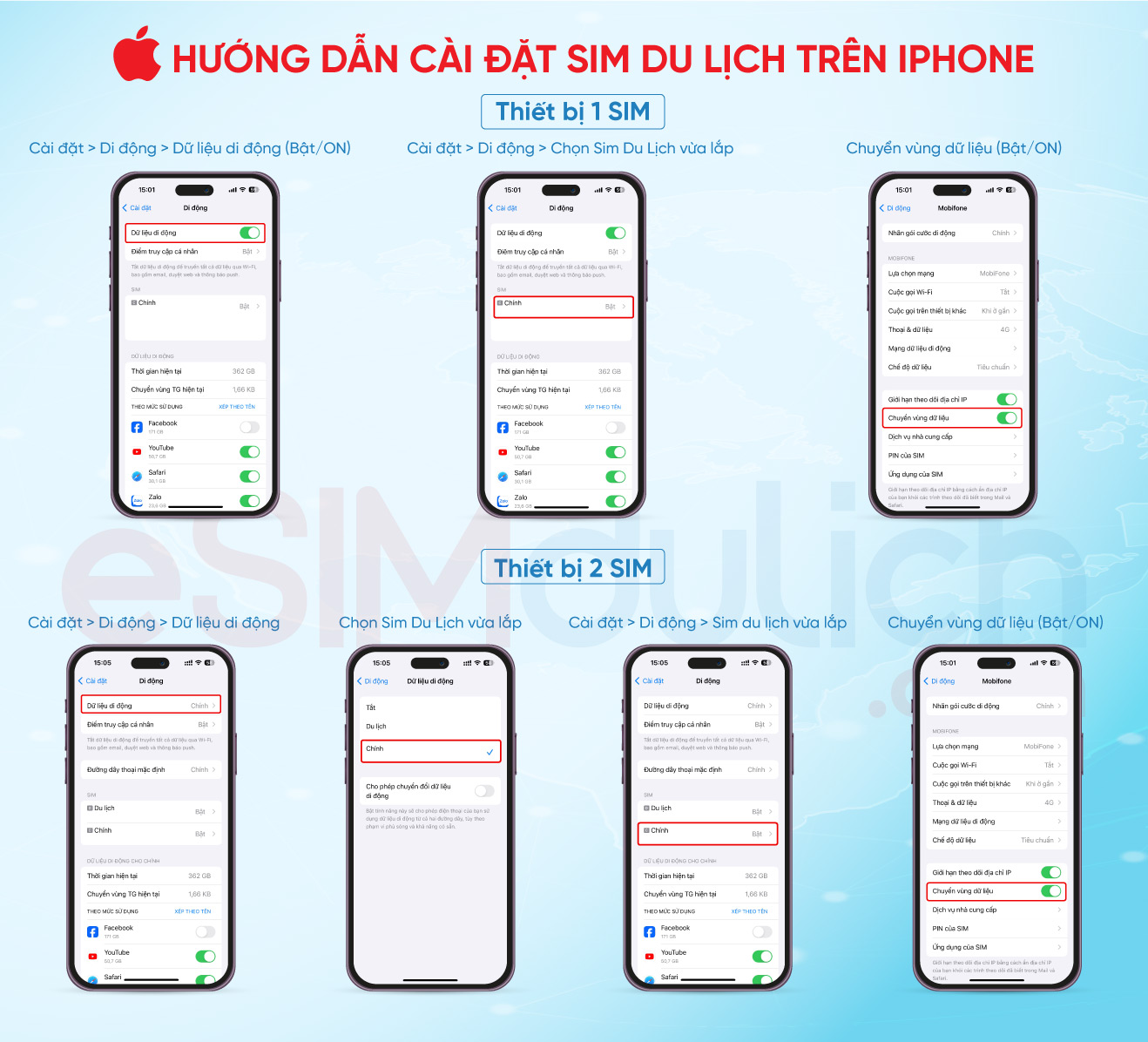hướng dẫn cài đặt sim du lịch trên iphone